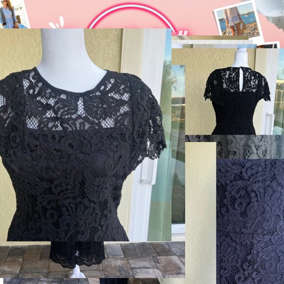 Chelsea & Violet Lace Pants Jumpsuit Romper Eyelash Hem Women’s S One Piece - Picture 3 of 12